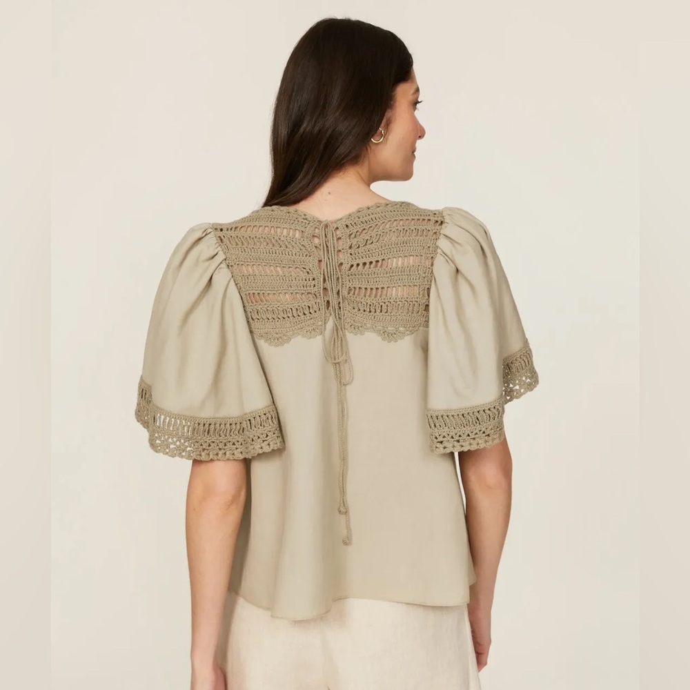 Jonathan Simkhai Toscha Crochet top in Rosemary